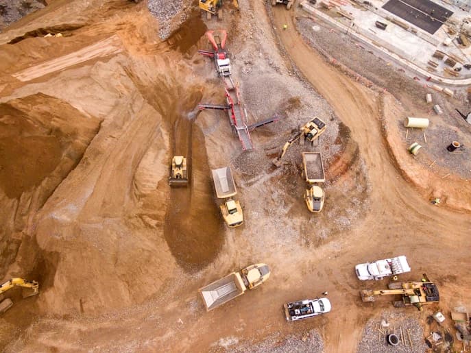 Haul truck on a terraced open-pit mine